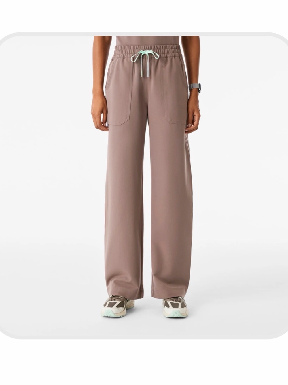 Figs Smokey Taupe Roslyn Wide-Leg Scrub Pant